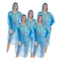 thumbnail image 3 of WHAMVOX 5Pcs Disposable Raincoat Waterproof Raincoat Adults Rain Poncho Hooded Long Rainwear Blue, 3 of 8
