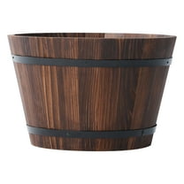 Better Homes & Gardens 17 in Wood Whiskey Barrel Planter