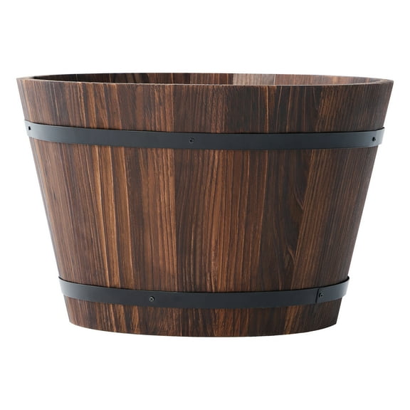 Better Homes & Gardens 17 in Wood Whiskey Barrel Planter
