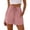 Pink, variant on Gyujnb Women's Casual Linen Shorts Elastic Drawstring Waist Loose Fit Shorts with Pockets for Summer Daily Wear,Brick Red