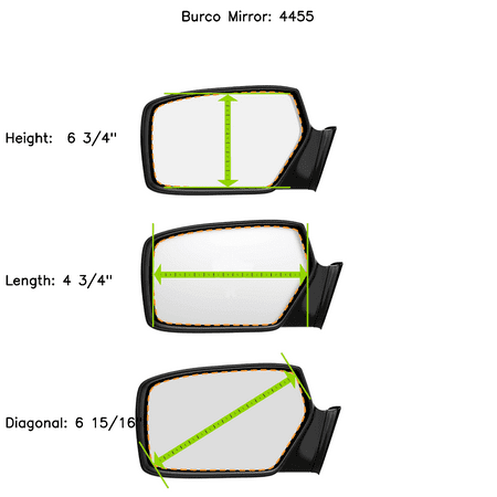 12-14 Rio Left Driver Mirror Glass Lens w/Adhesive USA no backing plate