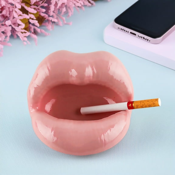 Ashtray Lips Ashtray Ornament Smoking Accessories Outdoor Decorations for Patio Red Decor Cigar Gifts for Men
