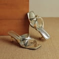 thumbnail image 2 of YOWMNS Women's Elegant Patent Leather Kitten Heel Sandals, 2 of 5