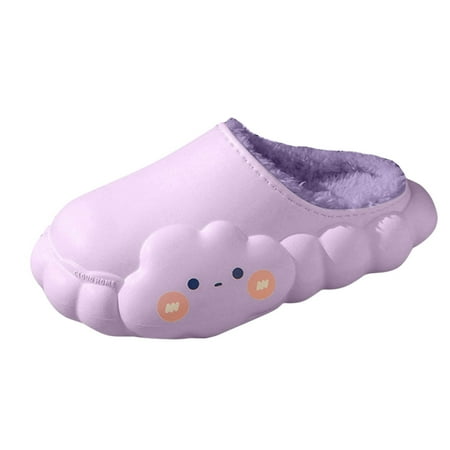 

Qufokar Snow Boots for Wide Feet Women Puppy Slippers for Women Fashion Autumn And Winter Women Slippers Flat Bottom Soft Bottom Non Slip Cartoon Cloud Shape Plush Warm And Comfortable