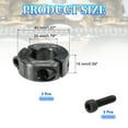thumbnail image 2 of Bore 20 mm Double Split Shaft Collar 40 mm OD 15 mm Thickness Carbon Steel Locking Collar (Black, Pack of 2), 2 of 7