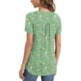 thumbnail image 3 of Women’s Summer Floral Tops Short Sleeve Henley Shirt Button Down Casual Loose Fit Lightweight Tunic Blouse for Daily Wear(Available in Plus Size), 3 of 4