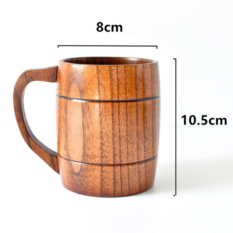 6oz Coffee Cups for Men, Wooden Beer Mugs Camping Cup Coffee Mug Drinking  Cups, 4.1x3.1in