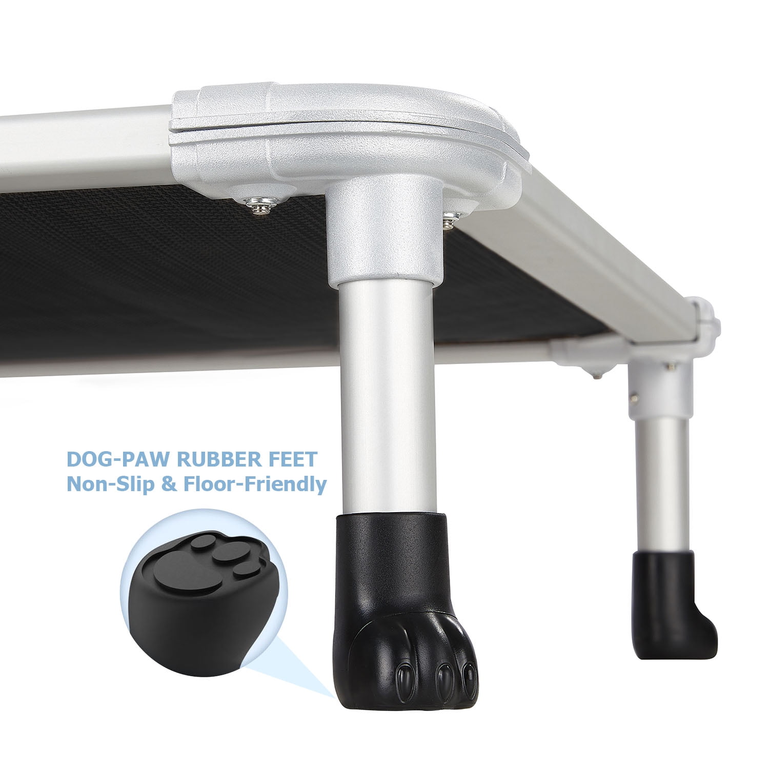 Veehoo Chew Proof Dog Bed, Rustless Aluminum Frame and Textilene Mesh Fabric, Black, X Large