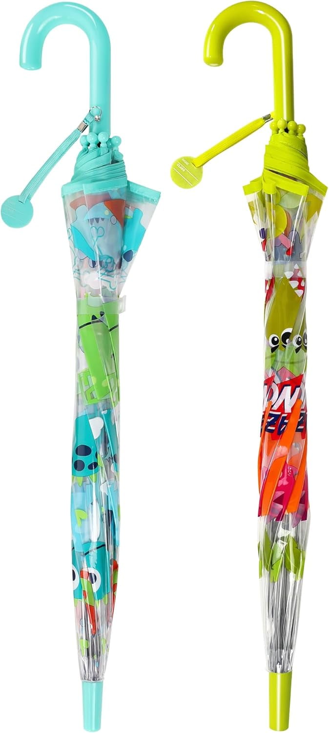 MGH 2 PCS Kids Clear Umbrellas for Rain Dome Bubble Umbrella Windproof for Toddler Boys Girls