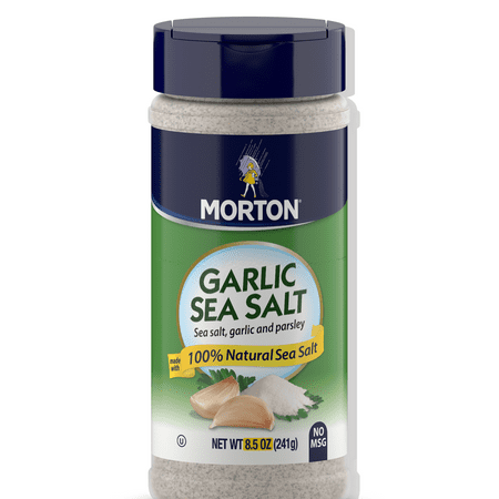 (2 Pack) Morton Garlic Sea Salt A Savory Blend of Sea Salt, Garlic, and Parsley for Bread, Fish, Salad and Chicken Seasoning, 8.5 OZ (Best Seasoning For Chicken Salad)