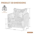 thumbnail image 2 of Modern Accent Chair,Linen Single Sofa Chair,Modern Reading Armchair with Pillow for Living Room,Bedroom,Dark Green, 2 of 8