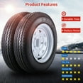 thumbnail image 2 of 5.30-12 6PR 2 Pack Trailer Tire with 12" Rim 5 Lug On 4.5" Load Range C, 2 of 6