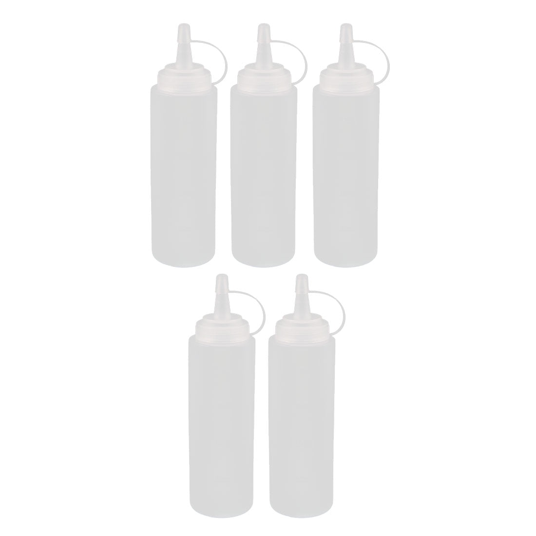 5Pcs 200ml Clear Plastic Squeeze Bottles Condiment Ketchup Mustard Oil Salt by Unique-Bargains