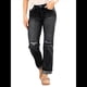 thumbnail image 2 of Pantalones Vaqueros Boyfriend Rectos de Tiro Medio para Mujer, de Mezclilla Elástica y Rasgada, A . Negro S, 2 of 8