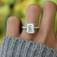thumbnail image 3 of 2 ct Octagon Cut Engagement Ring, Moissanite Solitaire Ring, 18k White Gold Plated Bridal Ring, Wedding Ring, Diamond Promise Ring,Anniversary Ring, 3 of 4