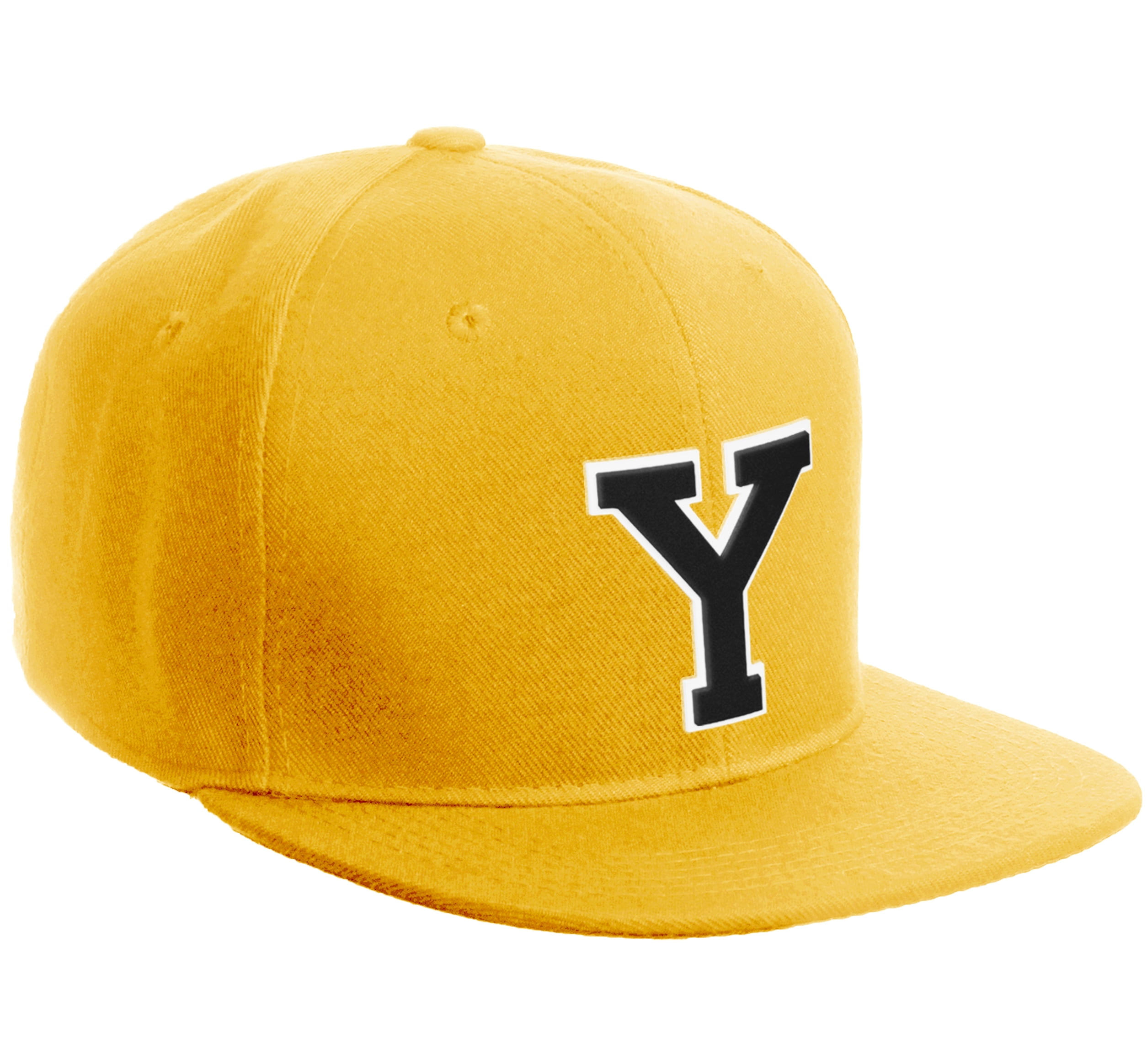 Daxton Classic Snapback Hat Custom A to Z Initial Varsity Letters, Gold