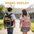 thumbnail image 4 of DAKIMOE Clear Backpack for School - 17 inch Large Heavy Duty Stadium Approved Clear Bookbag, See Through PVC Transparent Backpacks for Travel College Work, Black, 4 of 8