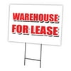 SignMission C-1216 Warehouse For Lease 12 x 16 in. Warehouse for Lease Yard Sign & Stake Outdoor Plastic Coroplast Window