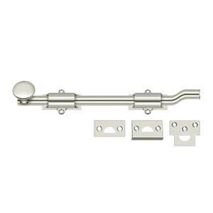 Deltana FPG1014 10" Surface Bolt with Offset; Heavy Duty; Bright Nickel Finish