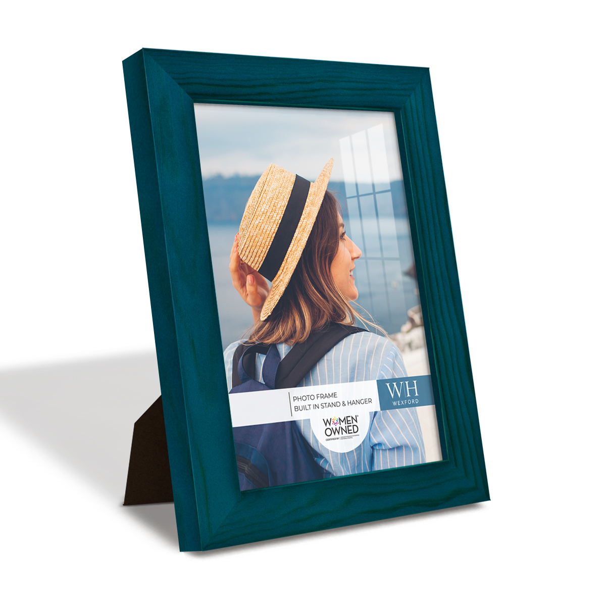 Woodgrain 5 in. x 7 in. Ocean Blue Picture Frame