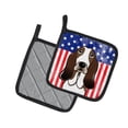 thumbnail image 2 of Carolines Treasures BB2173PTHD Flag and Basset Hound Pair of Pot Holders , 7.5HX7.5W, multicolor, 2 of 3