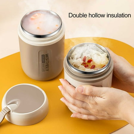 

Honrane 480ml Breakfast Cup Anti-leak Anti-scalding Keep Freshing with Handle 304 Stainless Steel Heat And Cold Insulation Soup Cup Daily Use