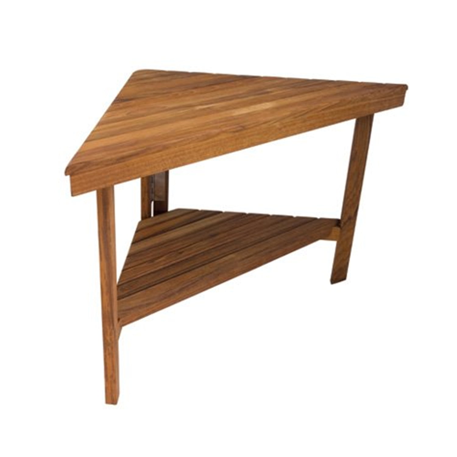Deluxe Corner Shower Bench with ShelfFinishBurmese Teak