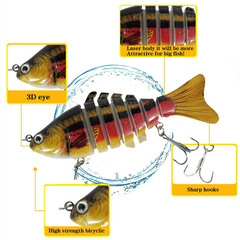 Threns Fishing Lure Kit Multi Jointed Fishing Hard Baits With Box for  Outdoor Fishing,5Pcs 