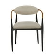 thumbnail image 4 of Weston Home Yuma Mid-Century Modern Dining Chair with Two-Tone Amber Dust & Black Finish, Light Beige (Set of 2), 4 of 7