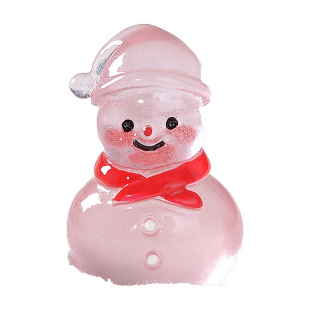 Christmas Cutesnowman Snow Scene Small Ornaments Glowing Snowman Desktop Decorative Accessories