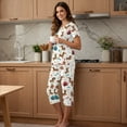 thumbnail image 3 of DISNIMO Dachshund Printed Womens Pajama Set, Dog Paw Printed Sleepwear Soft 2 Piece Pjs Set Short Sleeve Tops and Capri Pant Lounge, S, 3 of 7