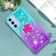 thumbnail image 3 of for Samsung Galaxy A16 with Ring Kickstand, Girls Women Bling Cute Glitter Flowing Liquid Floating Sparkle Cover Gradient Quicksand Case for Samsung Galaxy A16. JB-Green Purple, 3 of 14