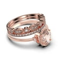 thumbnail image 2 of Beautiful Boho And hippie 2.35 Carat Oval Cut Morganite And Diamond Moissanite Engagement Ring, Wedding Ring, Two Matching Band in 10k Solid Rose Gold, Romanic Gift For Her, Promise Ring, 2 of 4