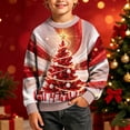 thumbnail image 5 of Frostluinai Boys Christmas Tree Sweaters Lightweight Xmas Party Sweater Tops Crew Neck Long Sleeve Funny Graphic Pullover 5-16 Years, 5 of 8