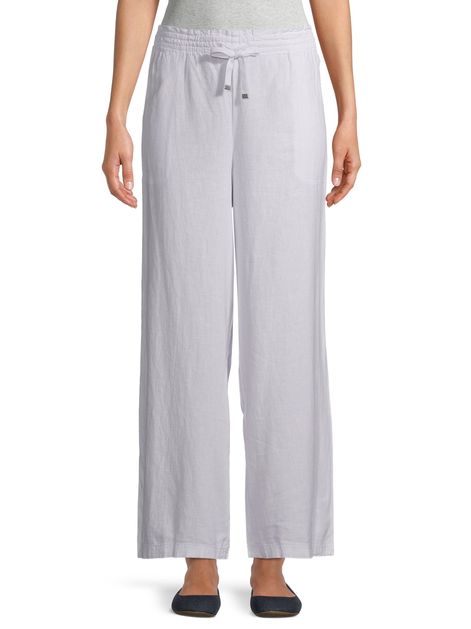 Time And Tru Women's Linen-Blend Pants - Walmart.com