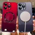 thumbnail image 6 of Compatible with iPhone 14 Pro Max Case (Support for Magsafe) Magnetic Gradient Case with Wireless Charger, Gradient Glass Back Cover with Lens Screen Protector Cover for Girls Women -Red, 6 of 6