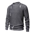 thumbnail image 2 of Yiliang Cable knit Classic Sweater for Men Fall and Winter Long Sleeve Warm and Thermal Top Clothes ,Dark Gray,3XL, 2 of 6