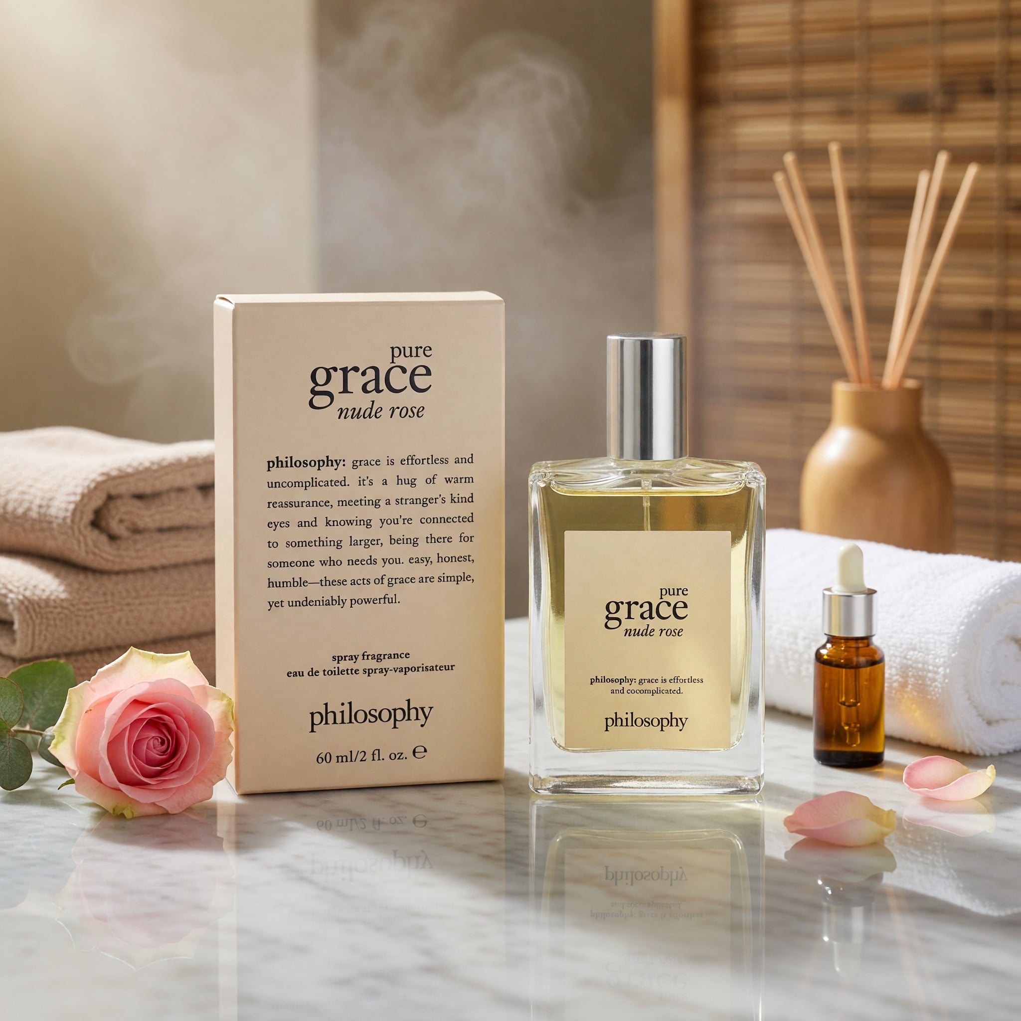 Philosophy Pure Grace Nude Rose Eau De Toilette Spray, Perfume for Women, 2 Oz