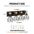thumbnail image 4 of 4-Light Vanity Light Fixture 24" with Black Metal, Modern Geometric Wooden Accents and Cage Lampshade for Bathroom, Bedroom,or Living Room, 4 of 7