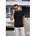 thumbnail image 5 of COOFANDY Mens Mock Turtleneck Short Sleeve Sweater Casual Stylish Knitted Pullover Slim Fit Dress Sweater Basic Tops, 5 of 6