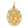 thumbnail image 1 of 14k Yellow Gold #16 in Oval Circle Pendant, 1 of 4