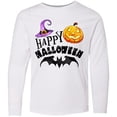 thumbnail image 3 of Inktastic Happy Halloween Bat, Witch Hat, Jack O Lantern Long Sleeve Youth T-Shirt, 3 of 5