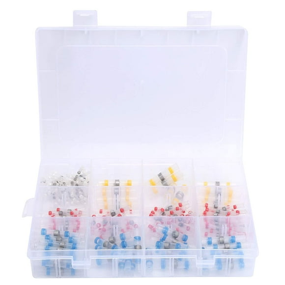 200pcs Heat Shrink Butt Connector Butt Terminals Waterproof Heat Shrink Solder Seals Wire Connectors Solder Seal Wire Connectors