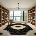 thumbnail image 2 of ODIKA 9'x12' Washable Area Rug Low Pile, Flatwoven, Rugblack Fluid Motion Sophisticated Smalltan Rugsgold Vases Yellow for Great Room, Indoor Concept, Large Living Room, 2 of 7