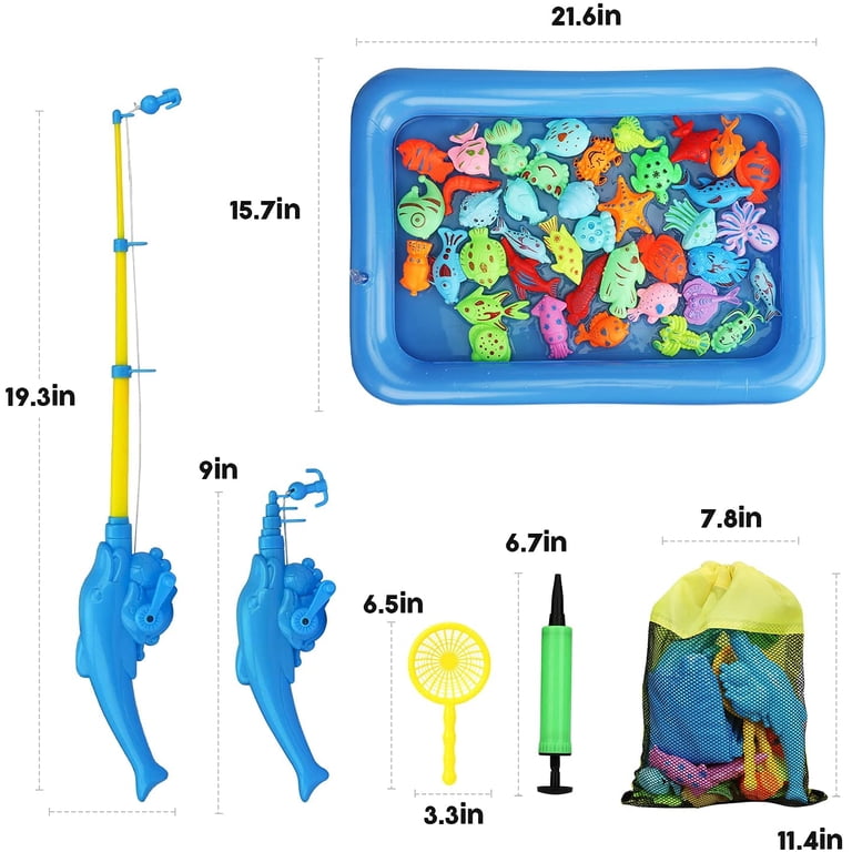 Toy Life Fishing Game with Inflatable Pool, 4 Fishing Poles photo 2