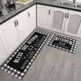 thumbnail image 3 of Black Kitchen Rugs and Mats Sets of 2,Black White Buffalo Plaid Kitchen Decoration Non-Slip Absorbent Kitchen Mats for Sink Waterproof Runner Rug for Laundry Room, 3 of 6