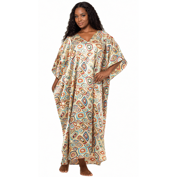 Up2date Fashion Women's Geometric Rings Caftan/Kaftan, One Size, Style Caf-92