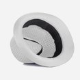 thumbnail image 6 of FKMJH Unisex Breathable Mesh Fedora Hat Summer Wide Brim Sun Beach Panama Hat Packable Lightweight Short Brim Adjustable Travel Hat White,One Size, 6 of 8
