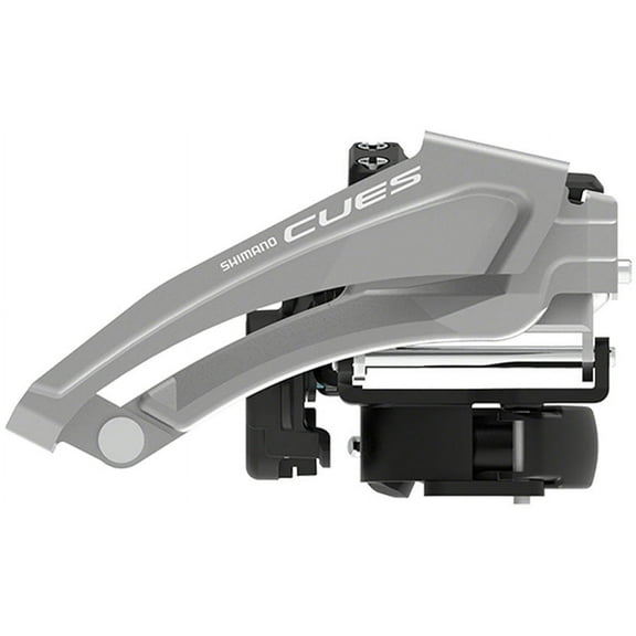 Shimano CUES FD-U4010-L Front Derailleur - 9-Speed, Double, Top-Swing, Low Clamp Mount, 46t Max, Black/Silver