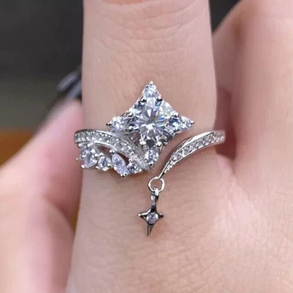 2Ct Round Cut Simulated Diamond Women's Beautiful Engagement Ring 14K White Gold Plated 925 Silver